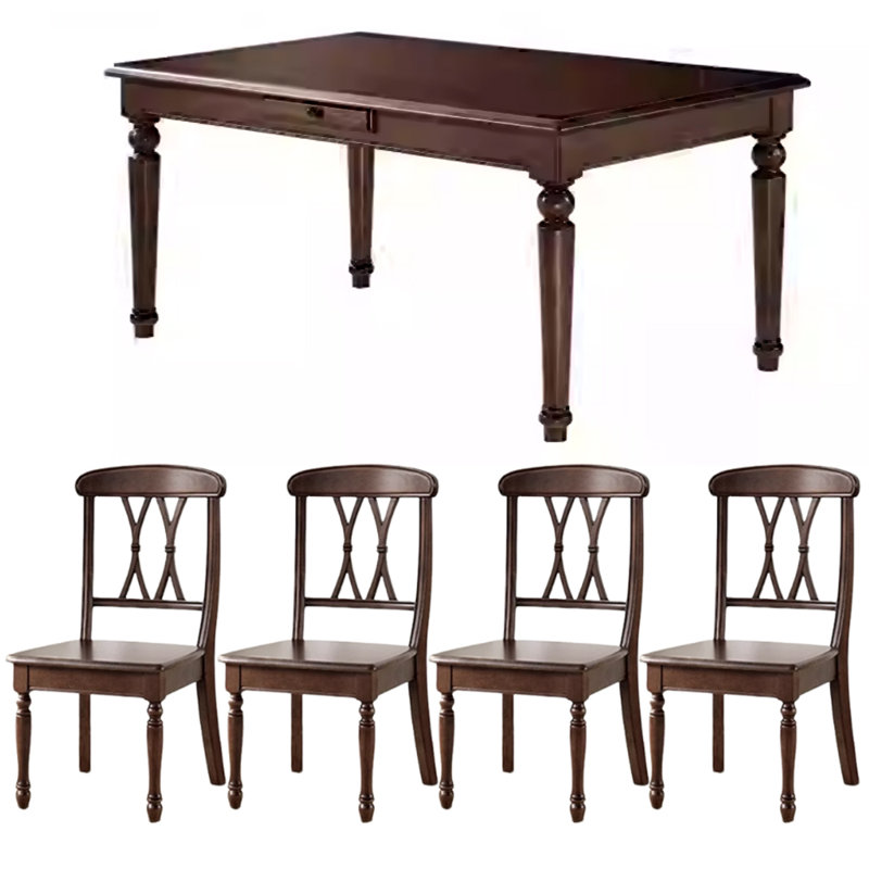 MRzenghong Vintage Classic Walnut Dining Table With Drawers